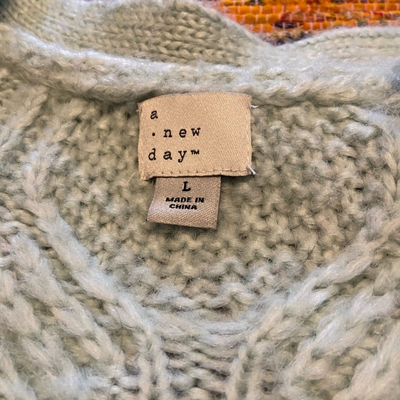 A New Day soft teal button up sweater cardigan - Picture 2 of 3